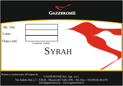 Etichetta del Syrah